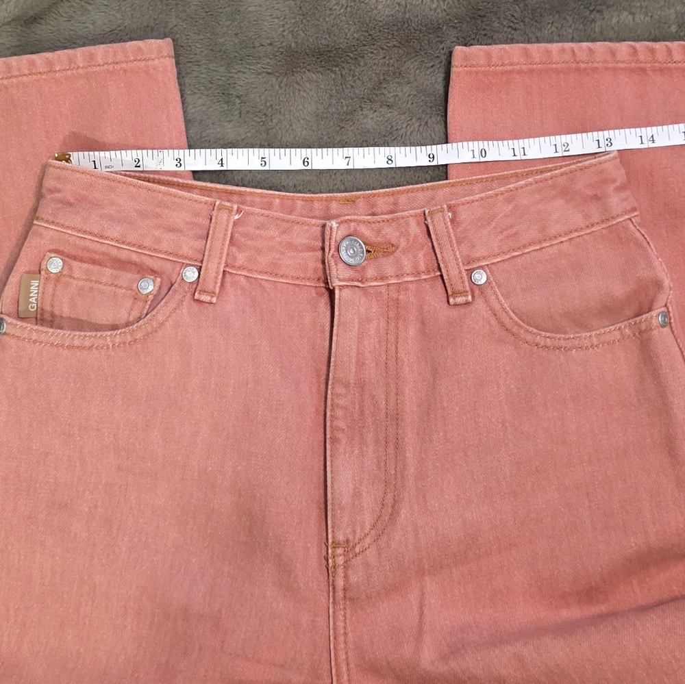 ๐๏ธ GANNI Pink Yarn-Dyed Straight Jeans - Picture 7 of 14